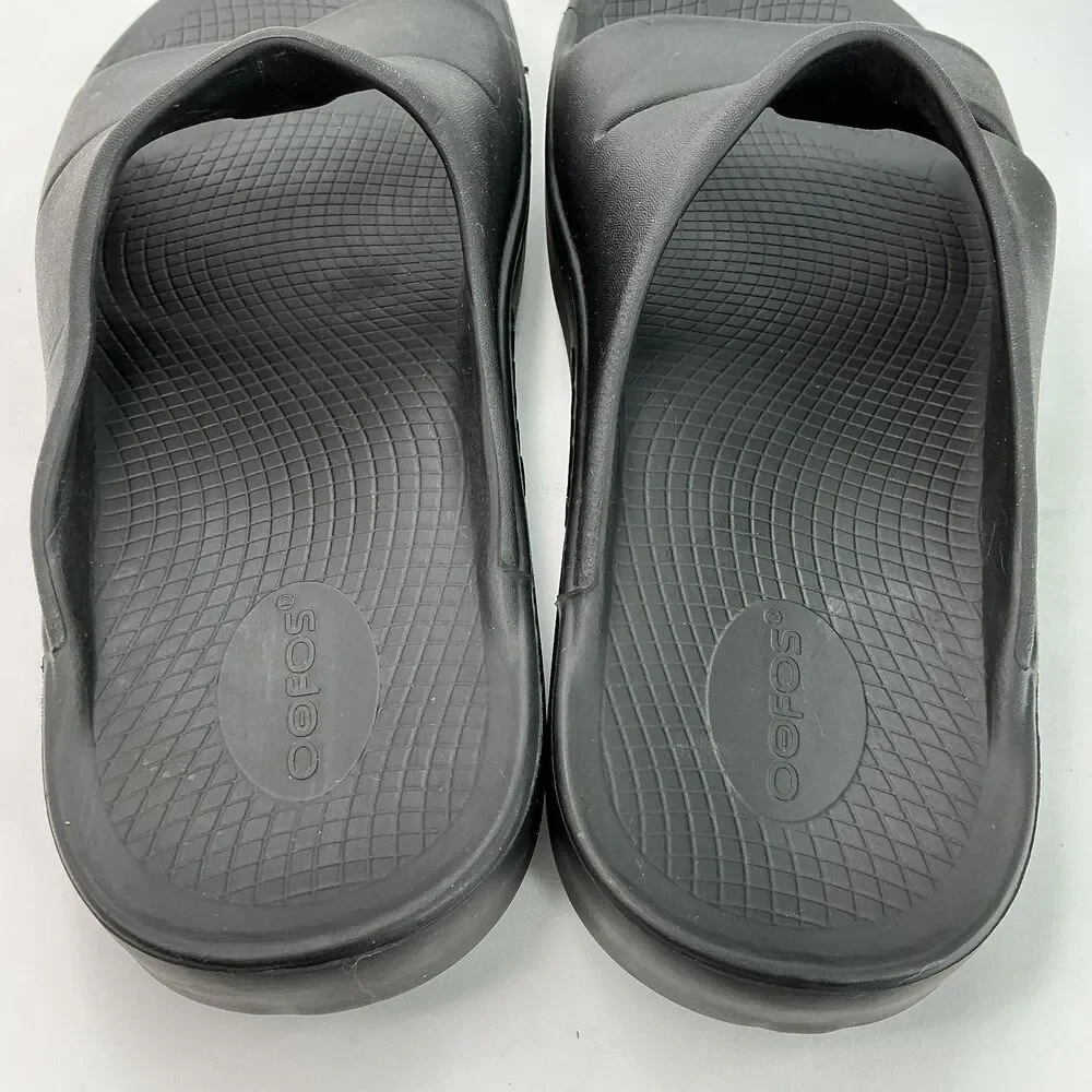 OOFOS OOahh Sport Slide Sandals Mens 10 Womens 12 Comfort Orthopedic Shoes Black